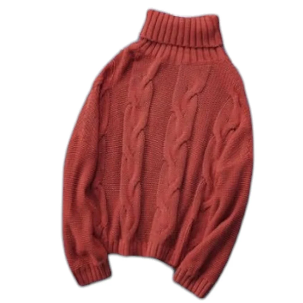 NWT Cable Knit Sweater With Loose Turtleneck In Muted Red ColorSize XXL - Picture 8 of 8
